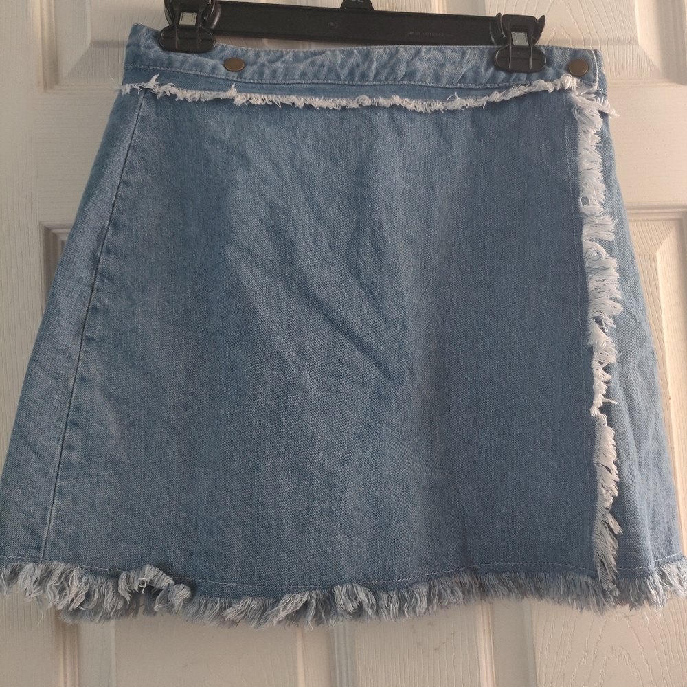 Denim wrap around skirt